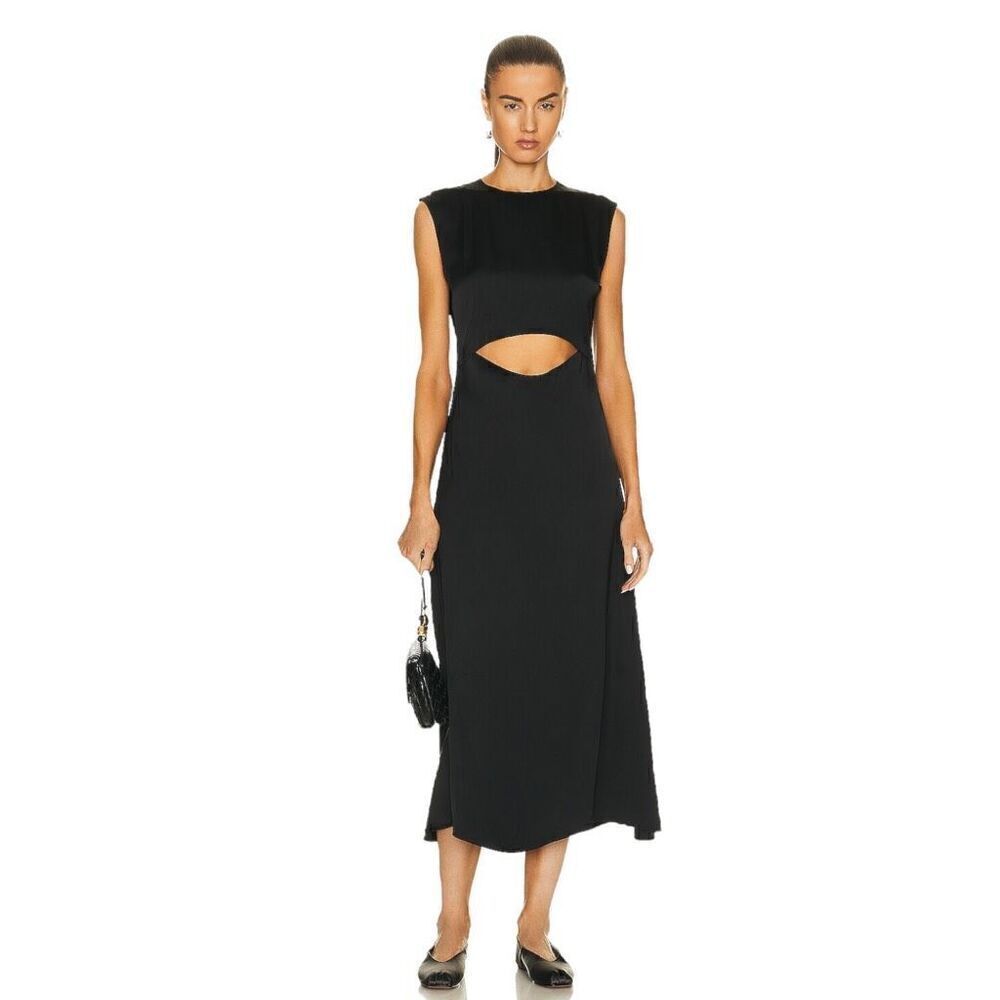 Loulou Studio Copan Cut Out Sleeveless Dress in Black
